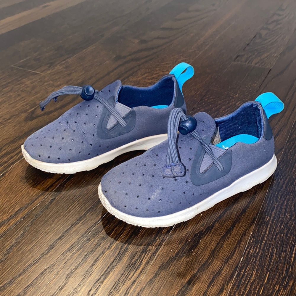 Native Shoes Kids Toddler Slip On Water Size Baby 9 Soft Faux Blue Suede